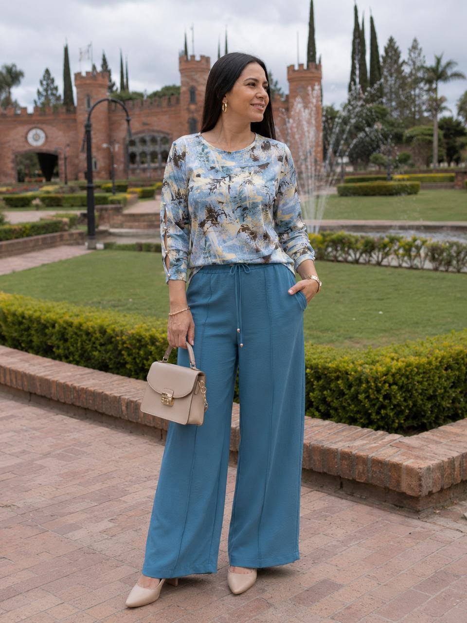 Blusa basica escote redondo con banda