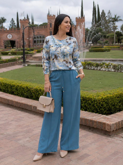 Blusa basica escote redondo con banda