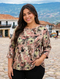 Blusa basica escote redondo con banda