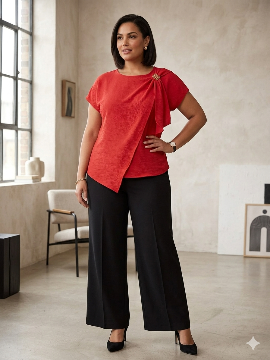 Blusa manga rodada corta