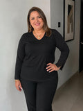 Blusa silueta suelta con escote en v