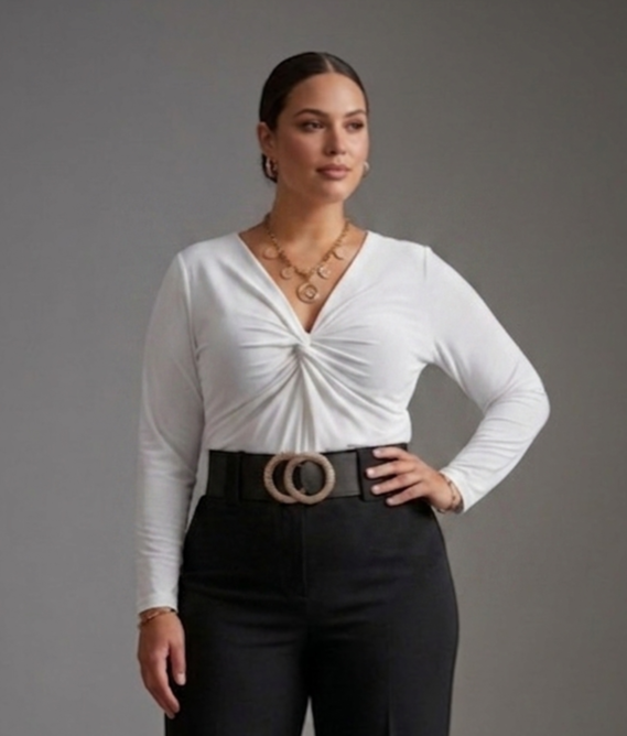 Blusa silueta ajustada manga larga