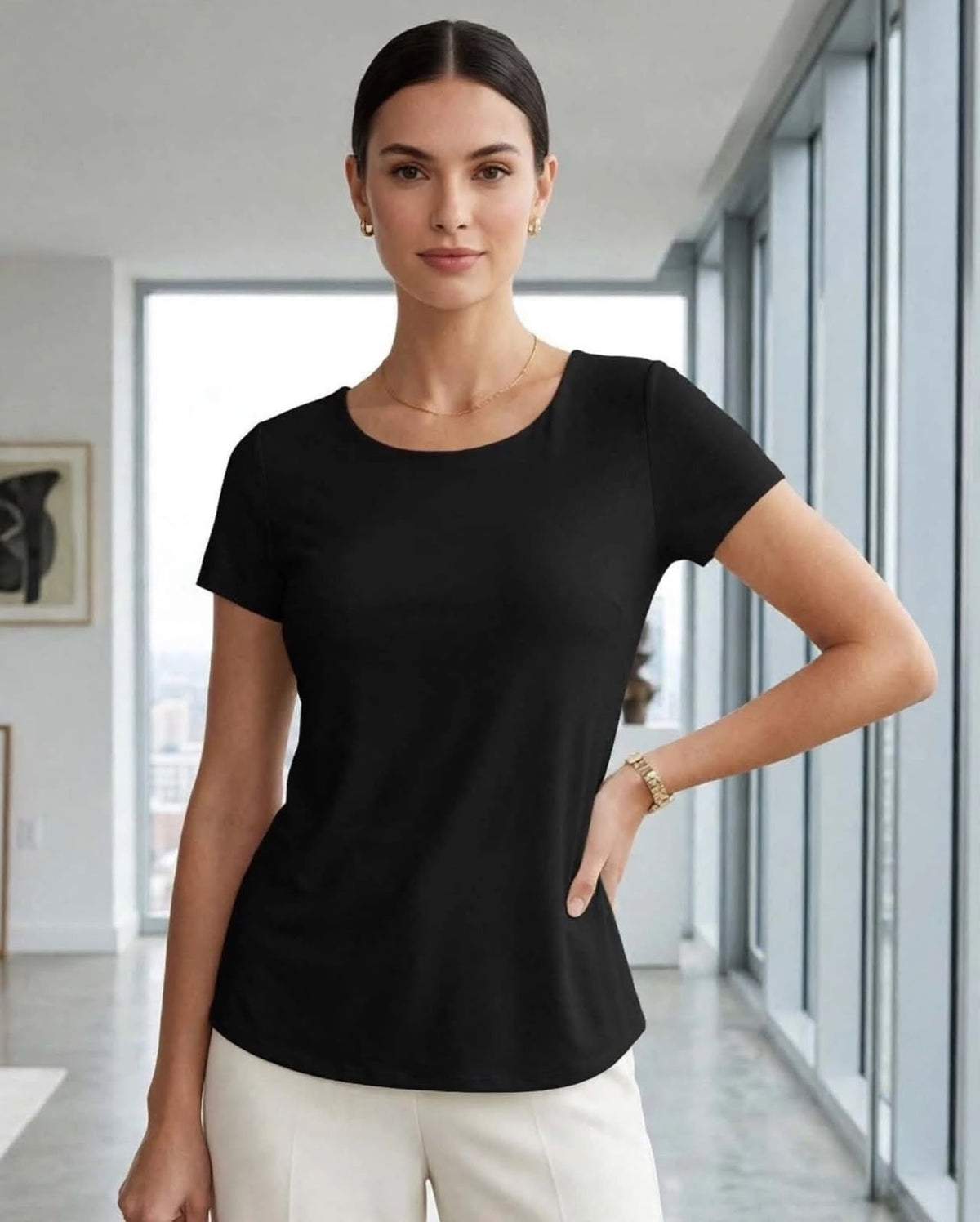 Blusa Escote Redondo
