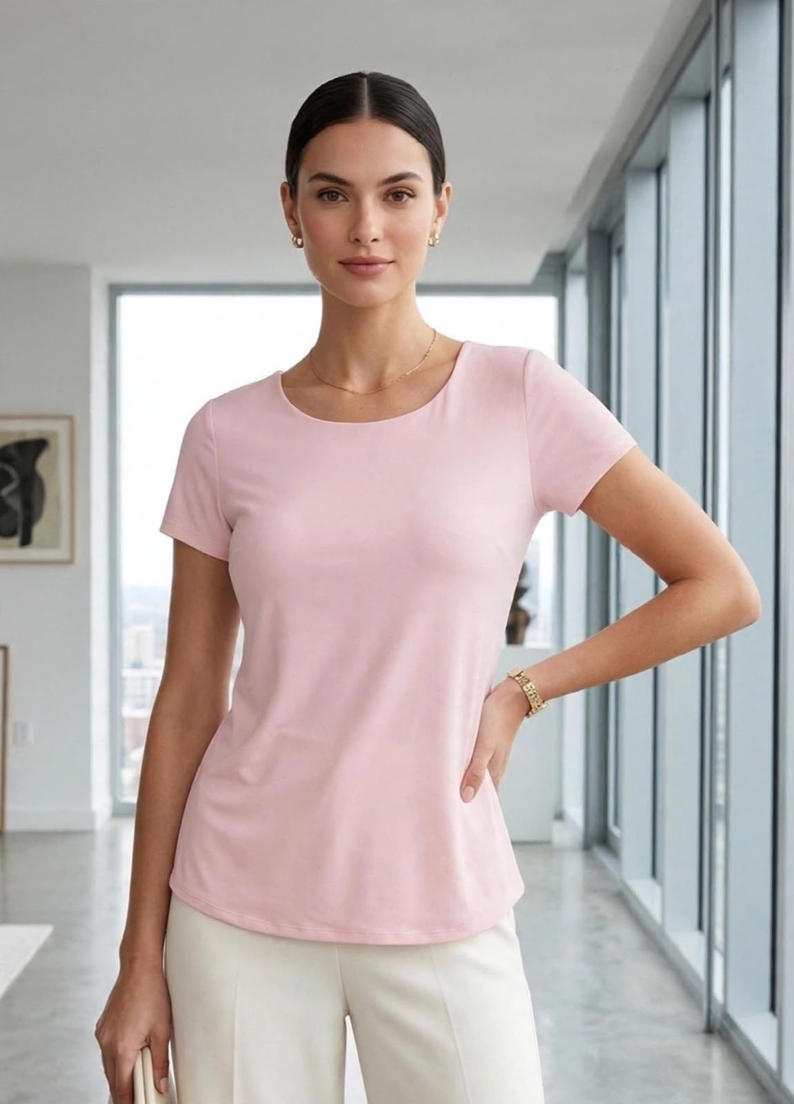 Blusa Escote Redondo