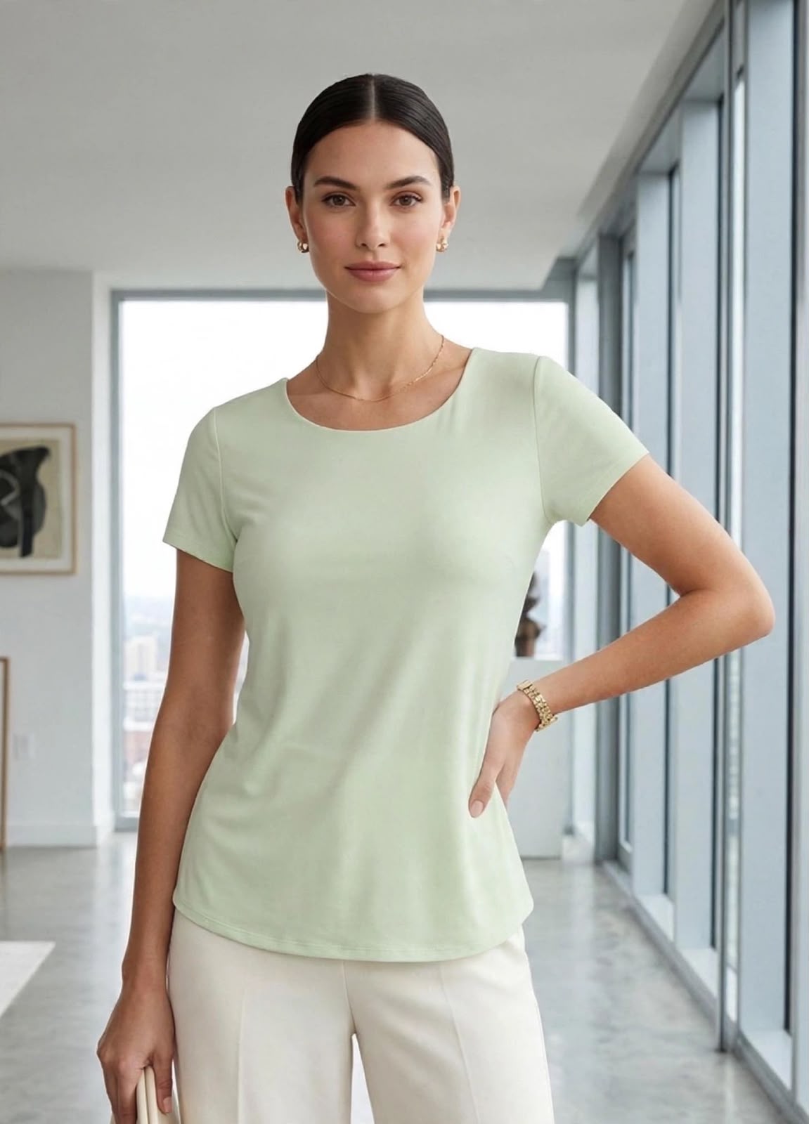 Blusa Escote Redondo