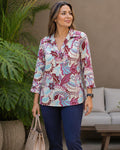 Blusa camisera con corte pechera cruzada