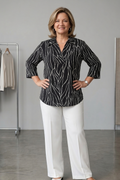 Blusa camisera con perilla ancha