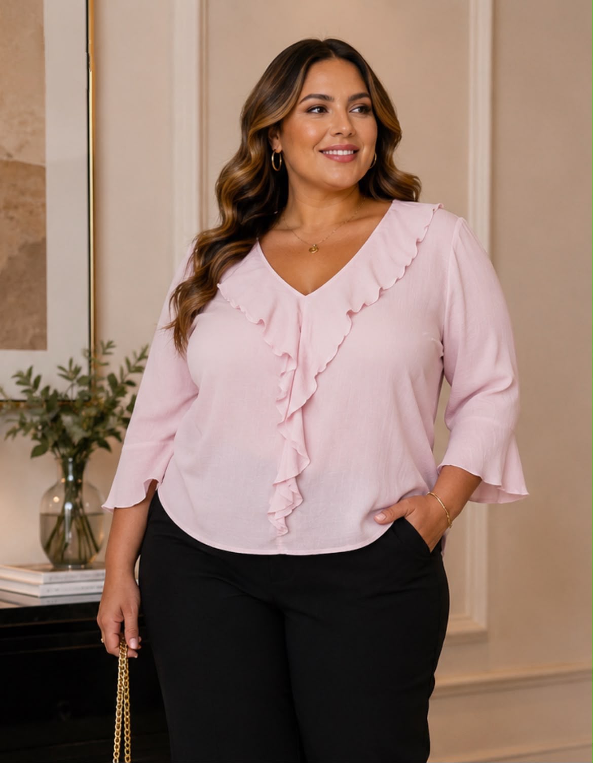 Blusa escote en V con boleros
