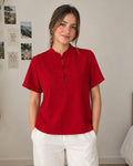 Blusa cuello nerú manga corta