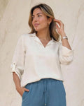 Blusa camisera corta
