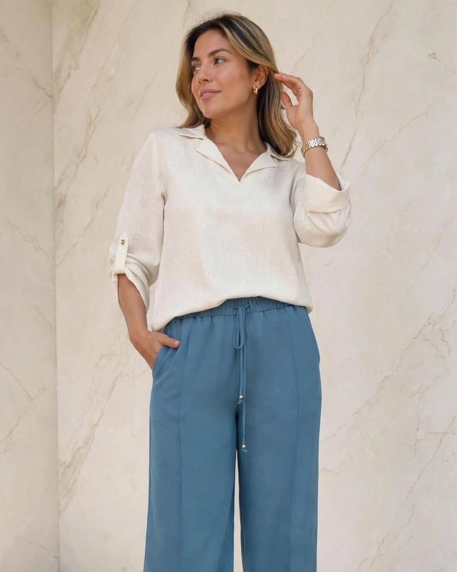Blusa camisera corta