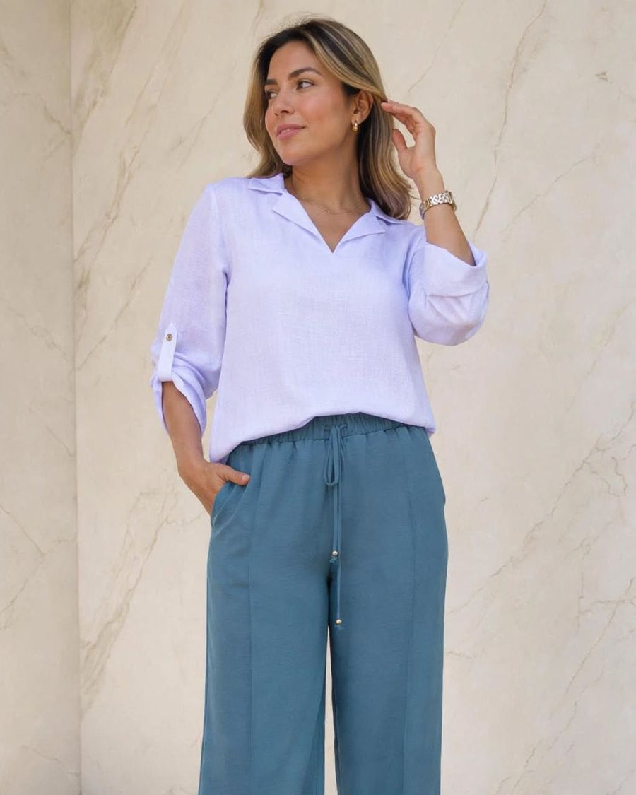 Blusa camisera corta