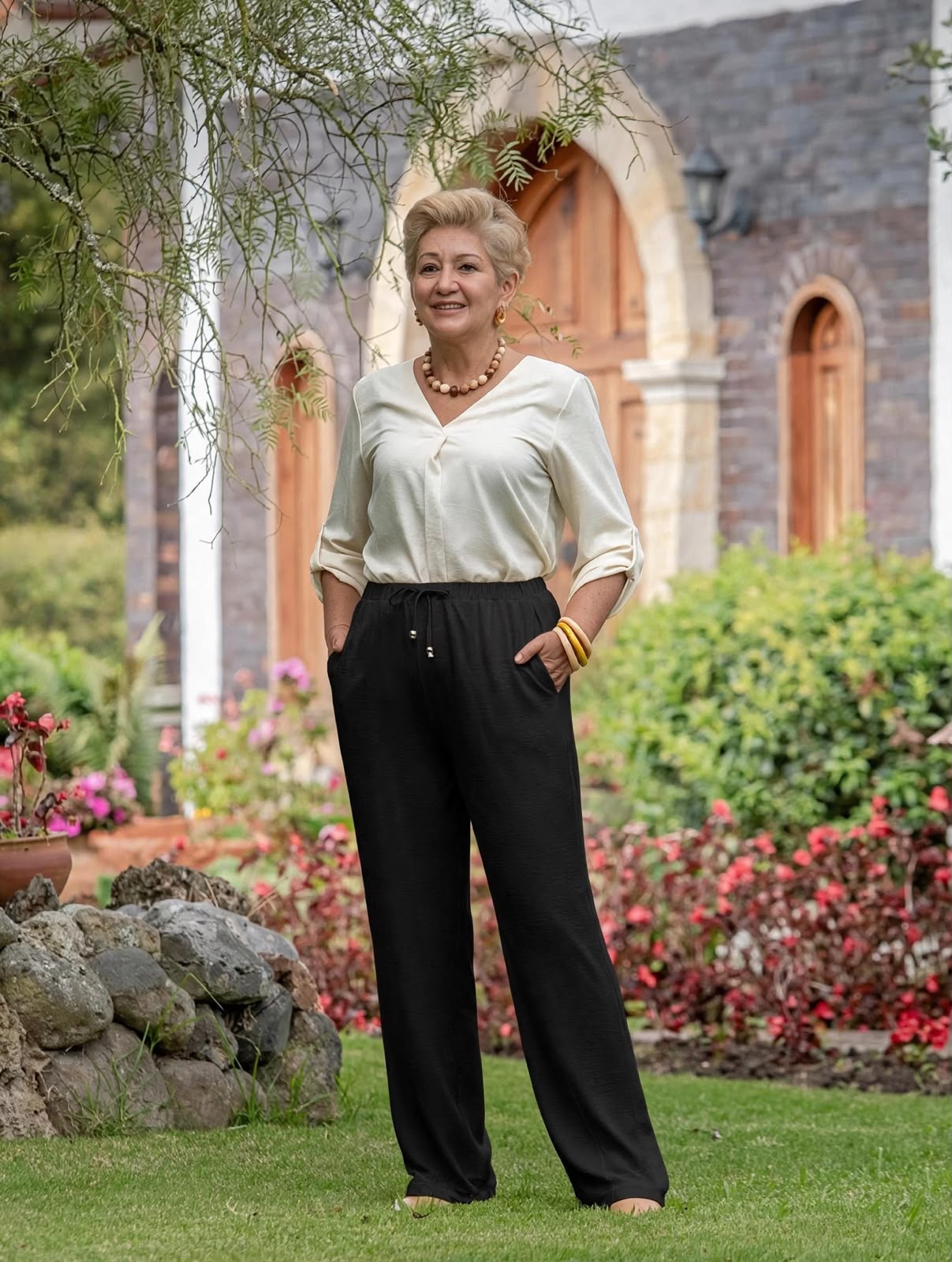 Pantalón recto con bolsillos