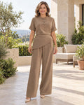 Pantalón suelto con cinturón pañoleta