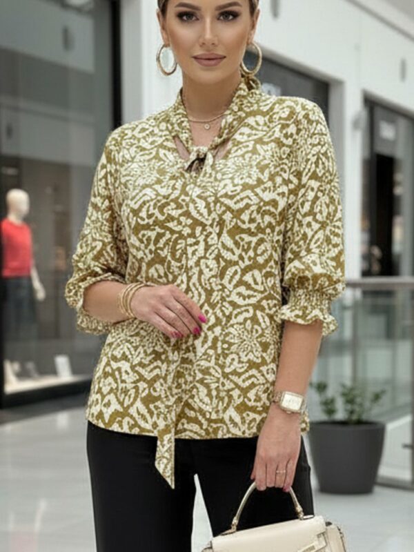 BLUSA MANGA 3/4 PLIEGUE LATERAL