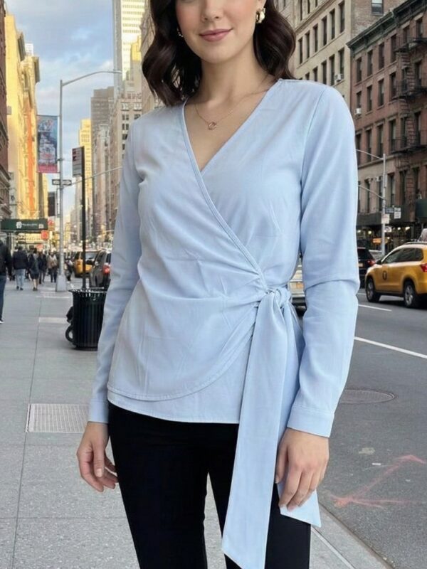 BLUSA CRUZADA C/LAZO M/LARGA