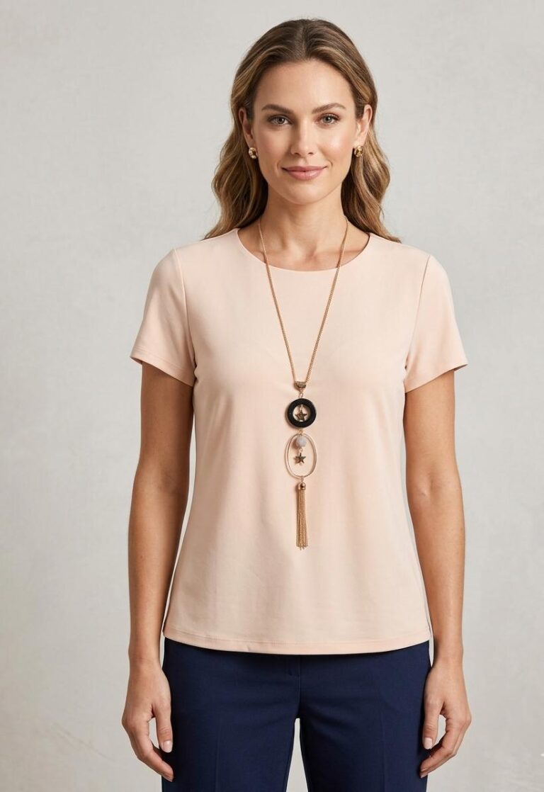 BLUSA MANGA CORTA C/ESCOTE REDONDO